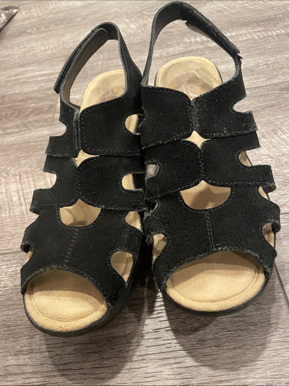Sketchers Parallel Stylin Wedge Sandal Black Sz 7 - Picture 5 of 7